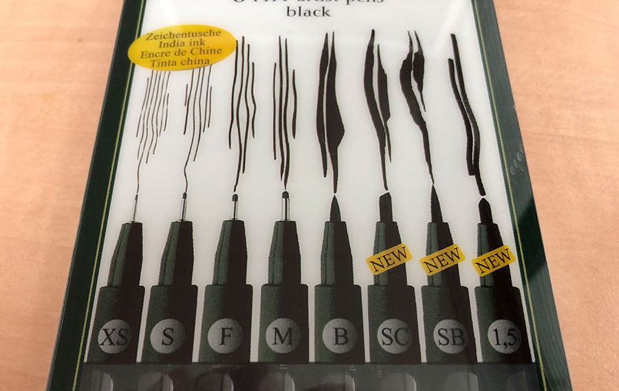 Set of sketching pens